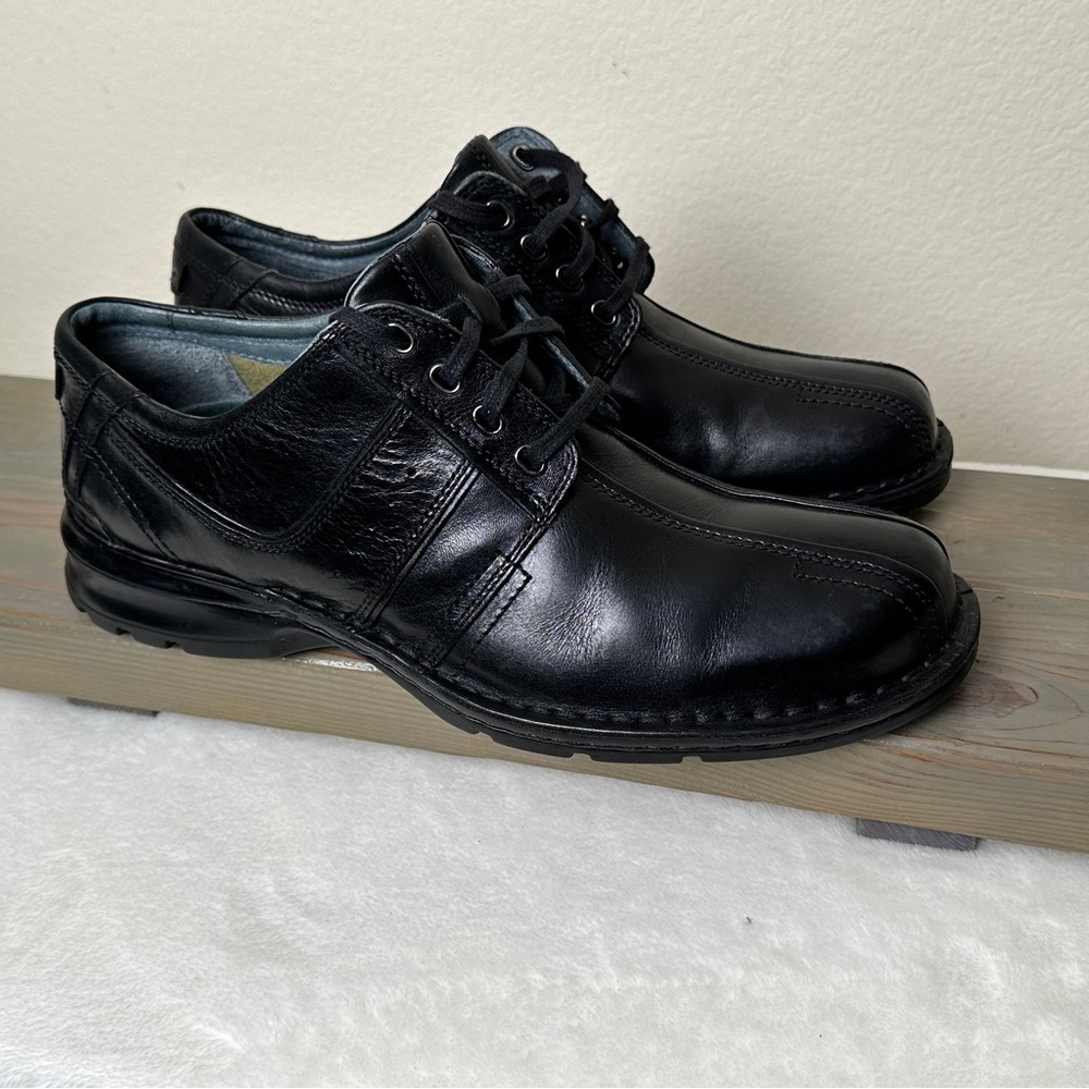 Clarks Men's Touareg Vibe Black Leather Dress Shoes Size 11.5 - Excellent
